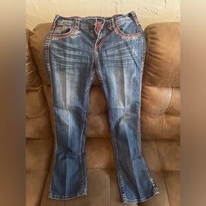 Cowgirl Tuff Jeans- Southwest Vibe- 28x33